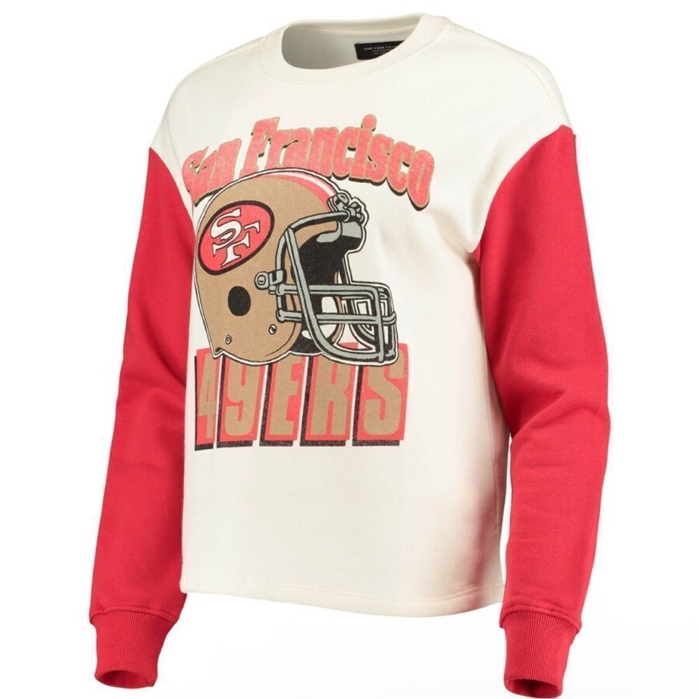 Junk Food Clothing Red and White Crew Neck Sweater